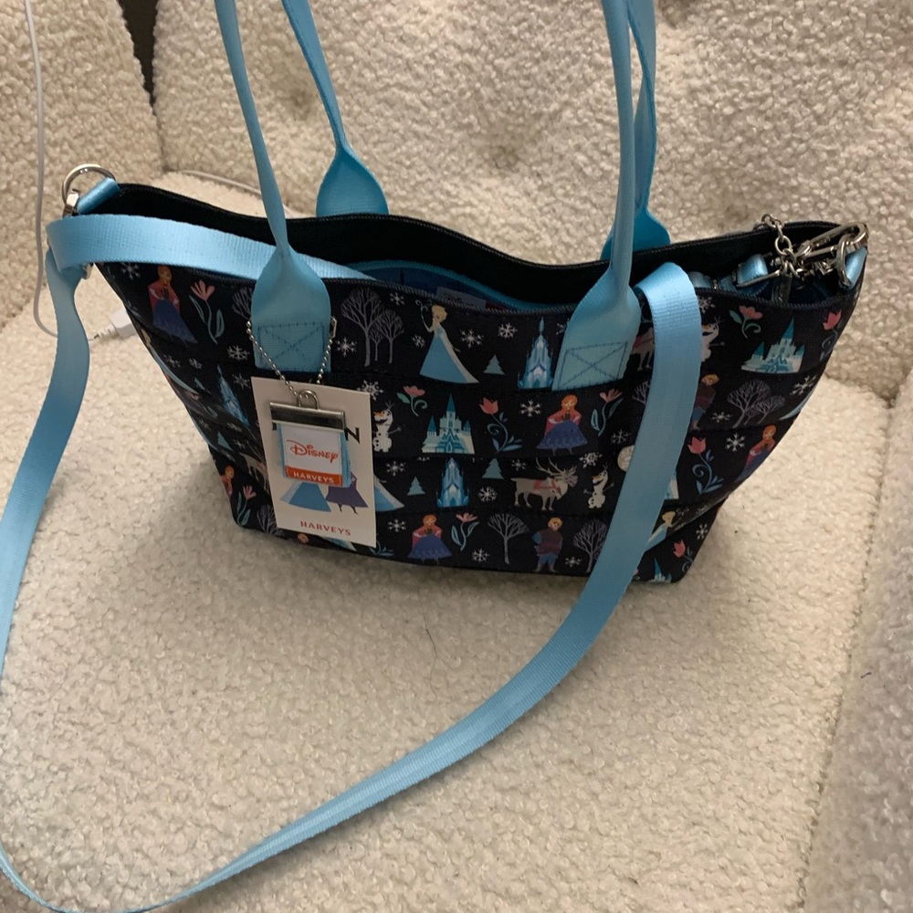 Harveys Disney Frozen Black and Light Blue Tote